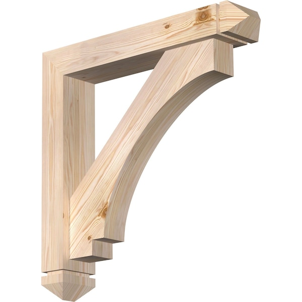 Ekena Millwork Imperial Arts and Crafts Smooth Bracket w/ Offset Brace, Douglas Fir, 5 1/2"W x 30"D x 30"H BKT0604X30X30IMP03SDF - main
